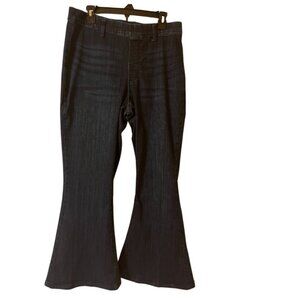 Judy Blue Women Jeans Pull On Super Flare Wide Leg Blue High Rise Denim Size 16W